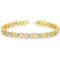Iefil Mothers Day Gifts - 14K Gold Plated 925 Sterling Silver Tennis Bracelets for Women Unique X O Design Birthday Mothers Day Gifts for Wife Mom Daughter
