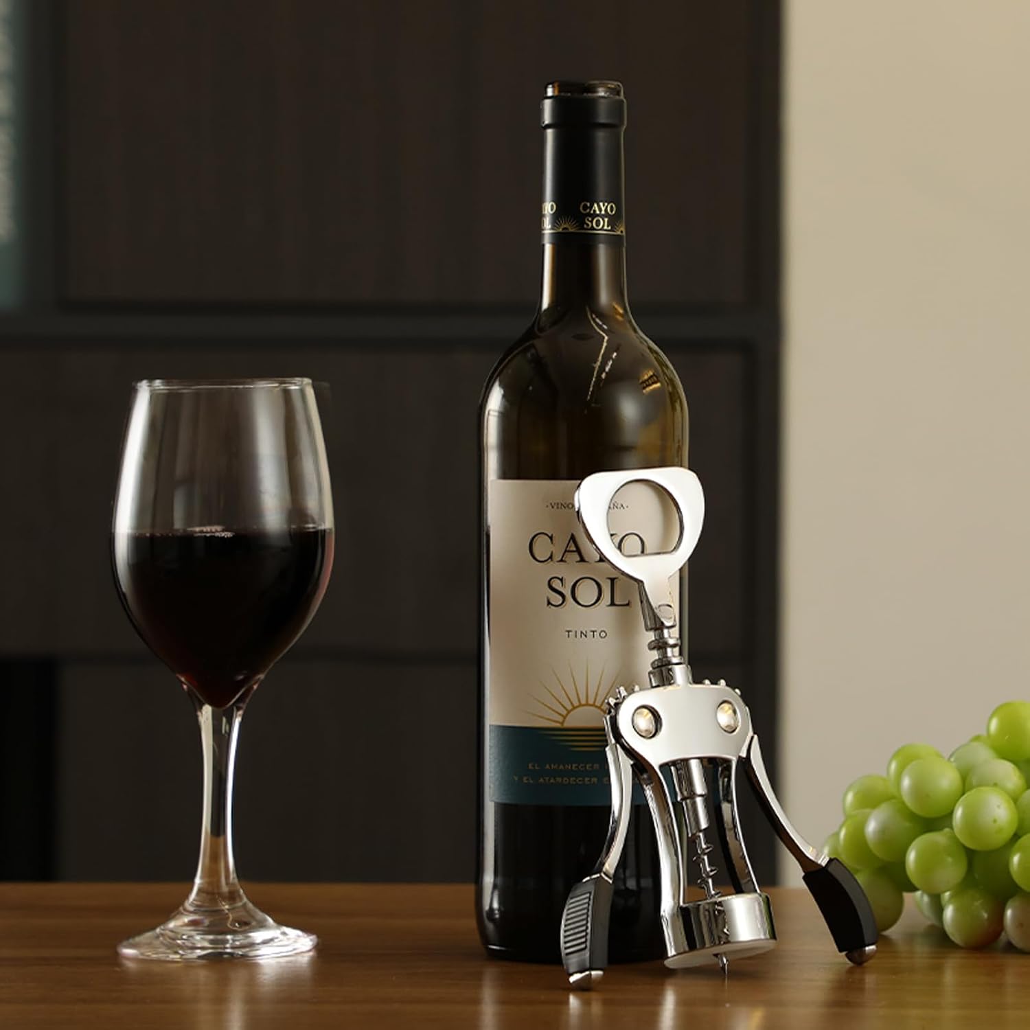 Wine Opener, Heavy-Duty Zinc Alloy Wing Corkscrew, Premium Beer Bottle Opener, Multifunctional Wine Accessories With Ergonomic Handle And Sharp Screw, For Kitchen, Bar, Restaurant (Silver)