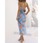 Realtix Satin Silk Backless Tube Tops Maxi Dress For Women Low Back Hollow Out Elegant Strapless Long Dresses Wedding Guest
