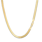 Gold Chain for Women & Men,14K Gold Necklace for Women &Men Flat Snake Chains Womens Herringbone Choker Chains Necklaces 4MM 18in/20in/22in/24inchs
