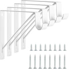 4 Pack Heavy Duty Closet Shelf & Rod Brackets, Wall Mounted Closet Shelf Brackets, 11 X 10.2 Inch Closet Shelf Brackets With Rod Support, White
