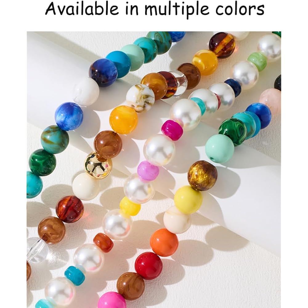 Mothers Day Gifts Chunky Beaded Choker Necklace for Women Boho Statement Necklace with Large Pearl Blue Brown Tone Resin Beads Summer Beach Jewelry Gifts