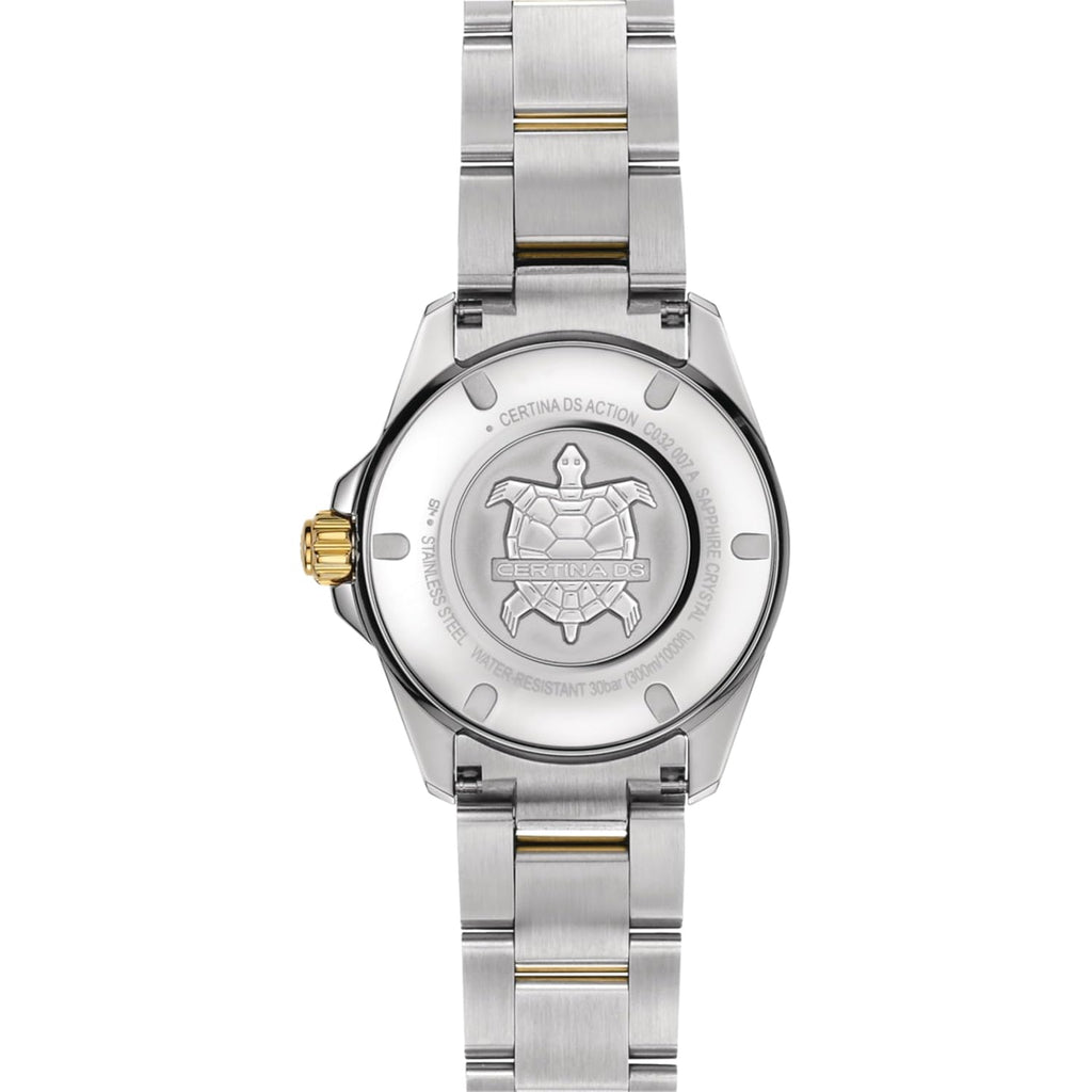 Certina, Womens, Ds Action Lady 34.5Mm, Stainless Steel, Swiss Automatic, Watch, White Mother Of Pearl, Stainless Steel, 18, (C0320072211600)