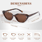 Cat Eye Sunglasses for Women, Vintage Retro Narrow Cateye Frame Trendy Sun Glasses, OP6913 Tortoise