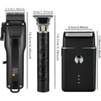 Hair Cutting Kit For Men, Hair Clipper, T-Shaped Trimmer, Foil Shaver, Long Lasting Power, With Adjustable Blade & Lcd Display, For Home Haircuts, Fading, Beard Trimming, Suitable For Beginners