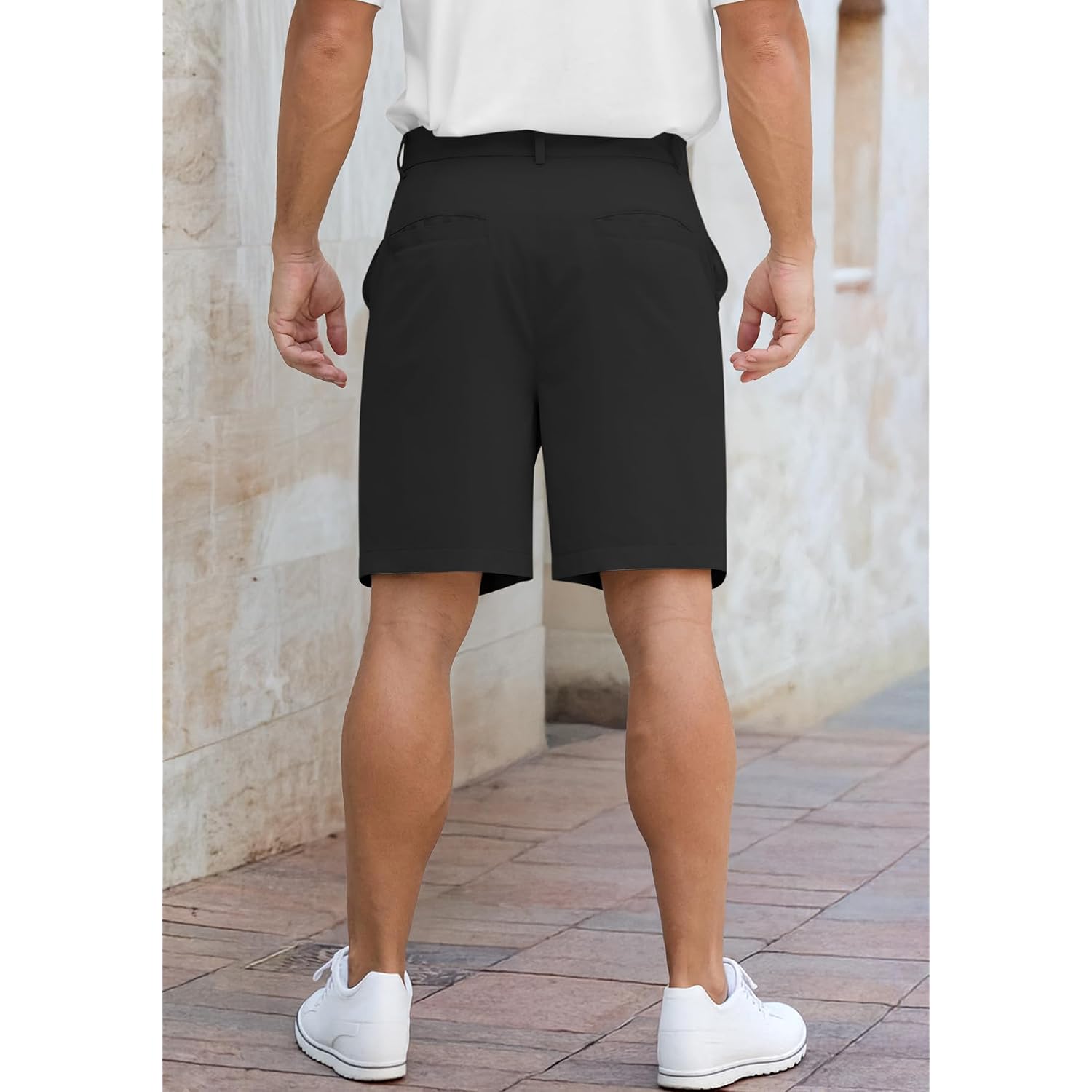 Nitagut Men'S Lightweight Casual Shorts 7" Golf Summer Shorts Breathable Stretch Work Flat Front Shorts With Multi-Pocket