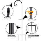 32" Small Shepherd Hooks For Outdoor,Adjustable Decorative Garden Hooks For Solar Lanterns, Hanging Plants, Wind Chimes & Garden Decor, 2 Pack