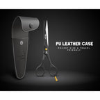 The Cut Factory® 6.5” Matte Black Luxury Hair Scissors – Ultra-Sharp High Carbon Steel Barber Shears For Men, Women & Kids – Gift-Boxed With Leather Pouch – Precision Cutting For Salon & Home