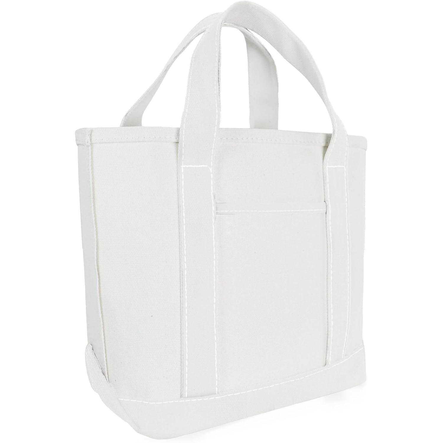 DALIX 14" Mini Small Cotton Canvas Party Favor Wedding Gift Tote Bag in White