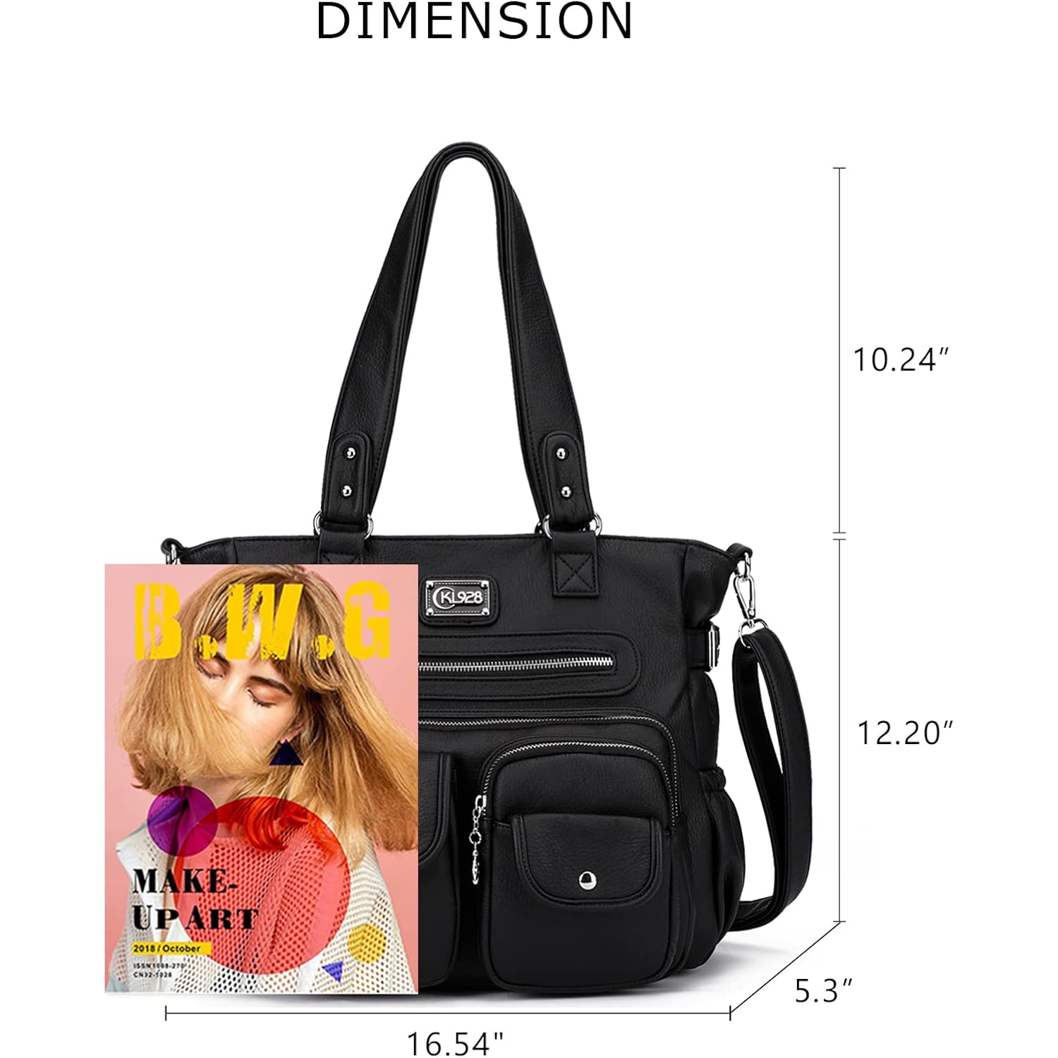 KL928 Large Purses for Women Shoulder Bag Tote Handbags Stylish Vegan Leather Hobo Bags Ladies, A-Black-4 | Large, Purses, Stylish, Ladies, Large, Purses