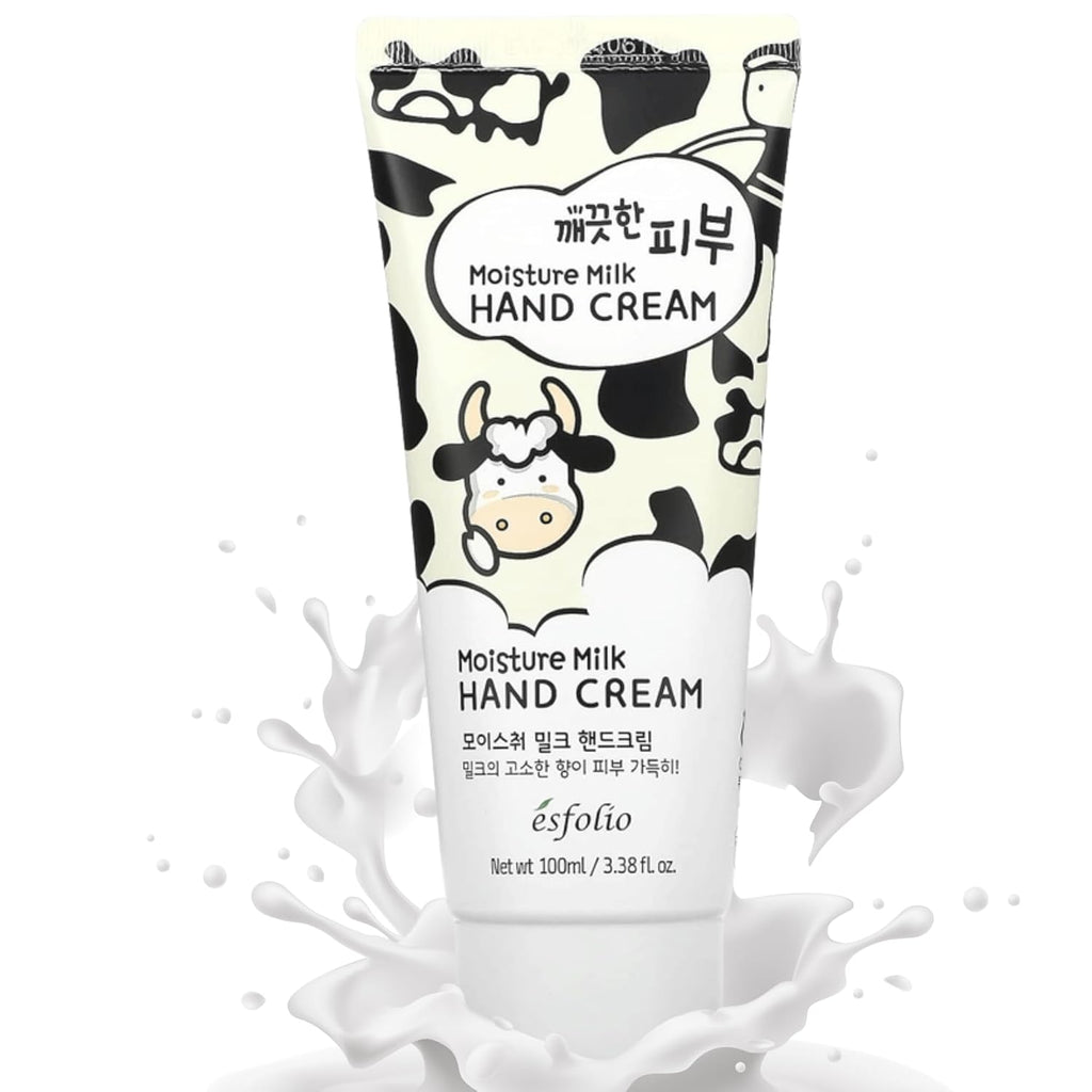esfolio Pure Skin Moisture Milk Hand Cream – Hydrating & Nourishing Hand Moisturizer with Milk Protein Extract, Soften Dry Skin, Non-Greasy, Daily Moisturizer for Soft & Smooth Hands (3.38 OZ/100ML)