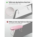 (MAT ONLY) Nail Art Table Mat, Nail Arm Rest Pad for Acrylic Nails, Soft Microfiber PU Leather Nail Mat for Table, Foldable Nail Hand Rest Pillow Manicure Pad, Acrylic Nail Desk Mat for Nail Cushion