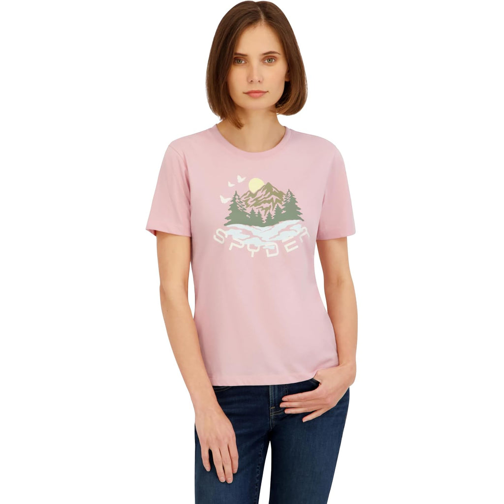 Spyder Women'S Mountain Sunset Graphic Short Sleeve Tee T-Shirt