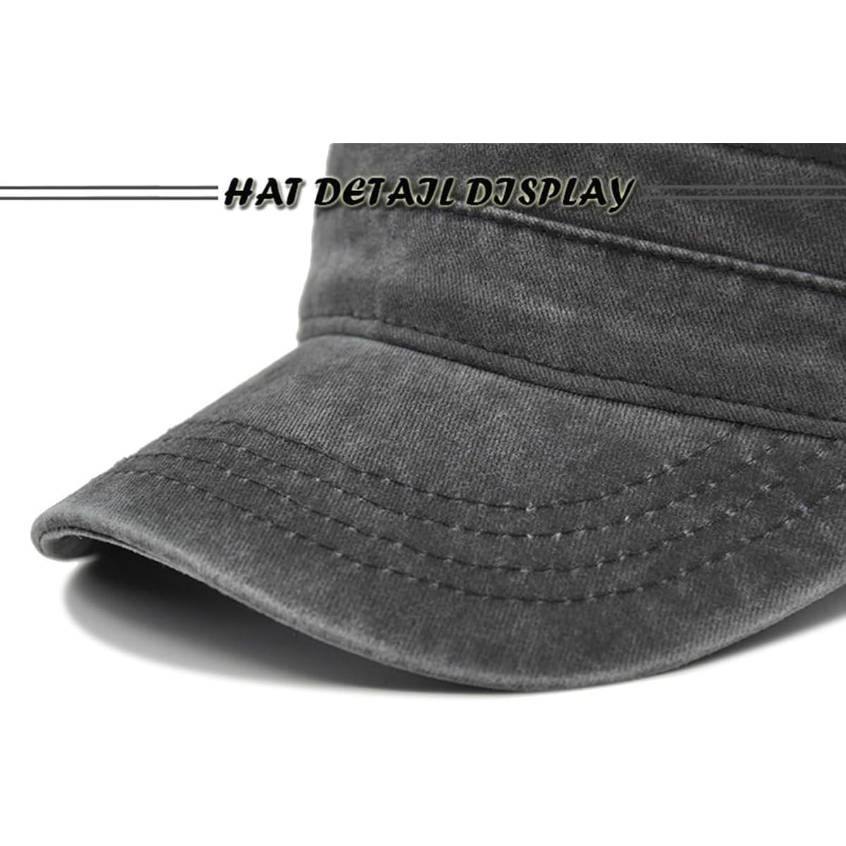 Unisex Cadet Army Cap Vintage Washed Cotton Military Hat Adjustable Flat Top Baseball Cap Wine Red