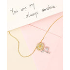 FANCIME Flower necklace Sterling Silver Spinning Pendant, You Are My Sunshine Fidget Rotatable Jewelry Birthday Mothers Day Gifts for Women Mom Wife Her