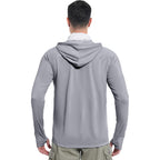 Sun Shirt Upf 50+ Men'S Fishing Long Sleeve Uv Protection Hoodie Hiking Rash Guard Swimming Running