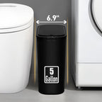 TIPGO 5 Gallon Motion Senor Bathroom Trash Can with Lid, Automatic Garbage Can Touchless, Smart Plastic Waste Basket for Narrow Spaces, Bathroom, Office, Bedroom, Living Room (Black)