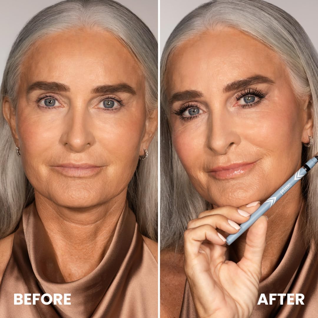 PRIME PROMETICS PrimeEyes Glide Eyeliner for Mature Women – Water-Resistant, Long-Stay and Mess-Proof – Gel Cream Texture, Discreet Sharpener and Effective Smudger (Black)