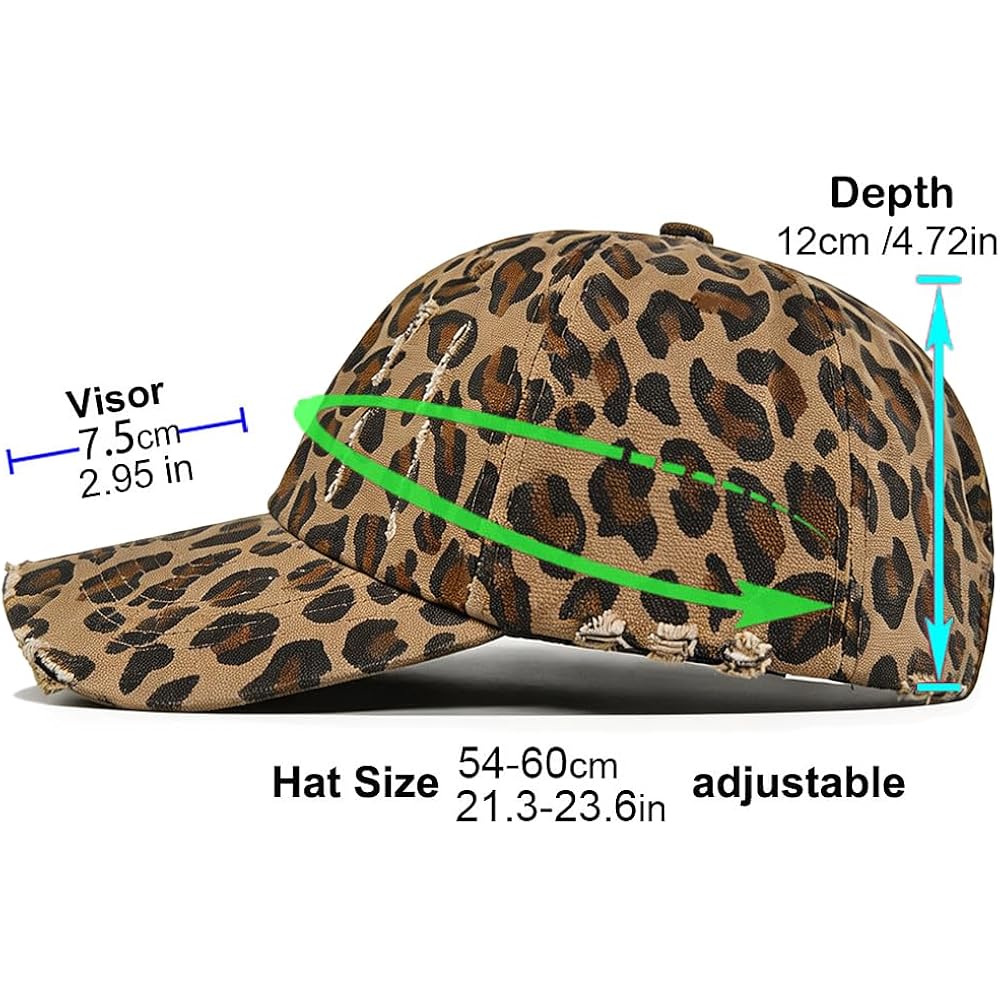 Classic Low Profile Baseball Cap for Men Women Adjustable Cotton Trucker Hats Dad Hat Plain Cap Leopard Khaki