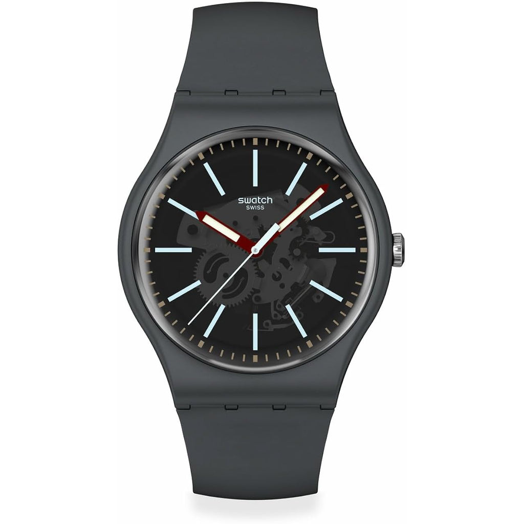 Swatch New Gent Biosourced Lacquered Unisex Watch Casual Polymer Grey Quartz Waterproof Cobblestone Street