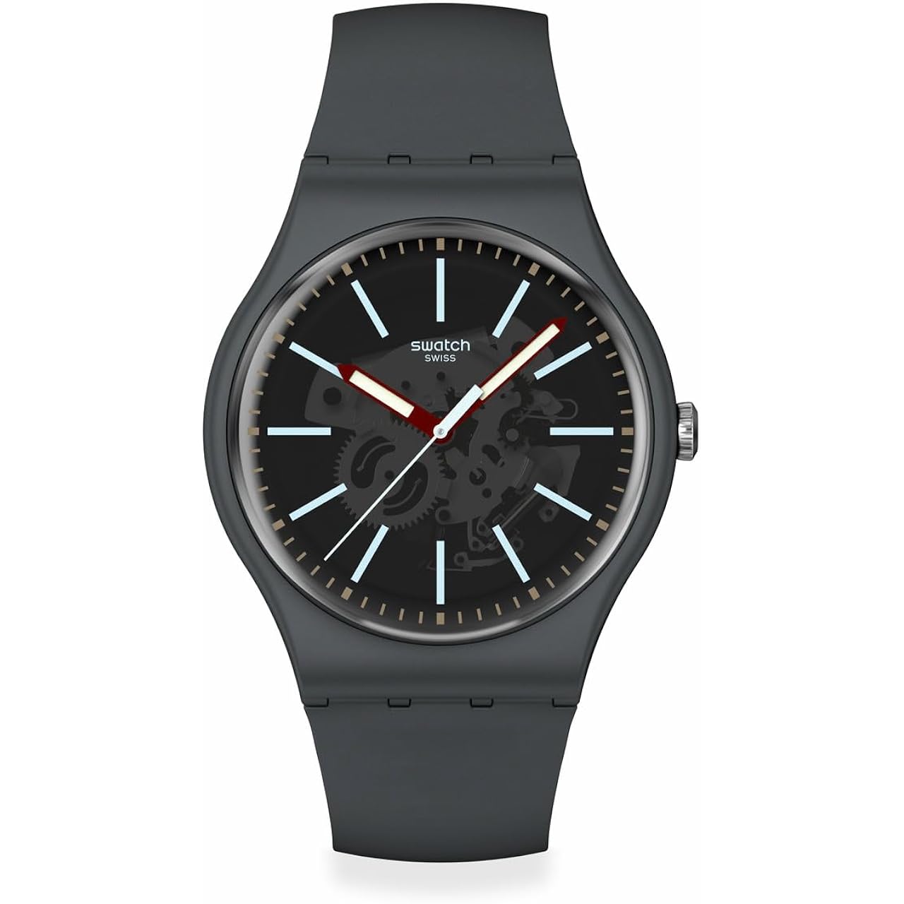 Swatch New Gent Biosourced Lacquered Unisex Watch Casual Polymer Grey Quartz Waterproof Cobblestone Street