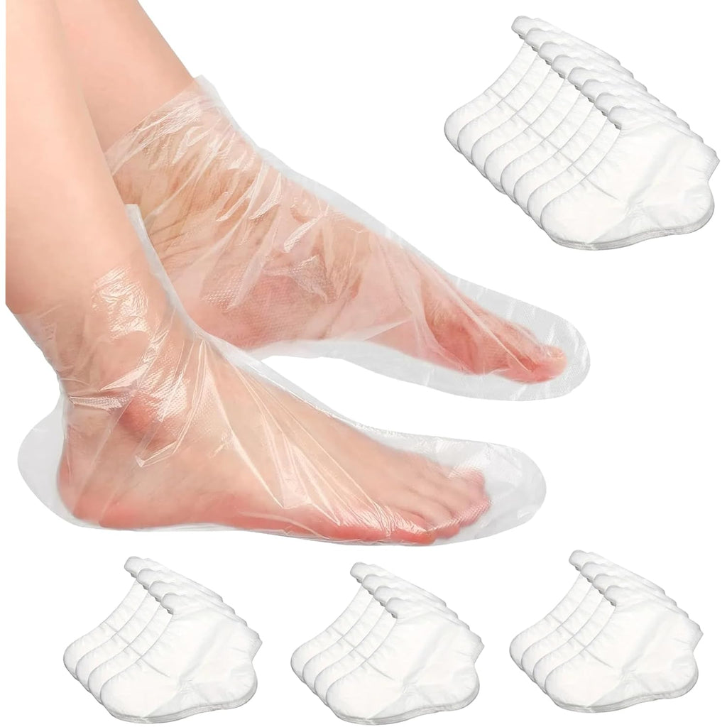 Plastic Disposable Foot Covers, Paraffin Bath Liners for Foot Pedicure Hot Spa Wax Treatment, Larger Thicker Thermal Therapy Feet Covers Bags Plastic Socks Liners (12.2" L x 6.7" W(Pack of 200))