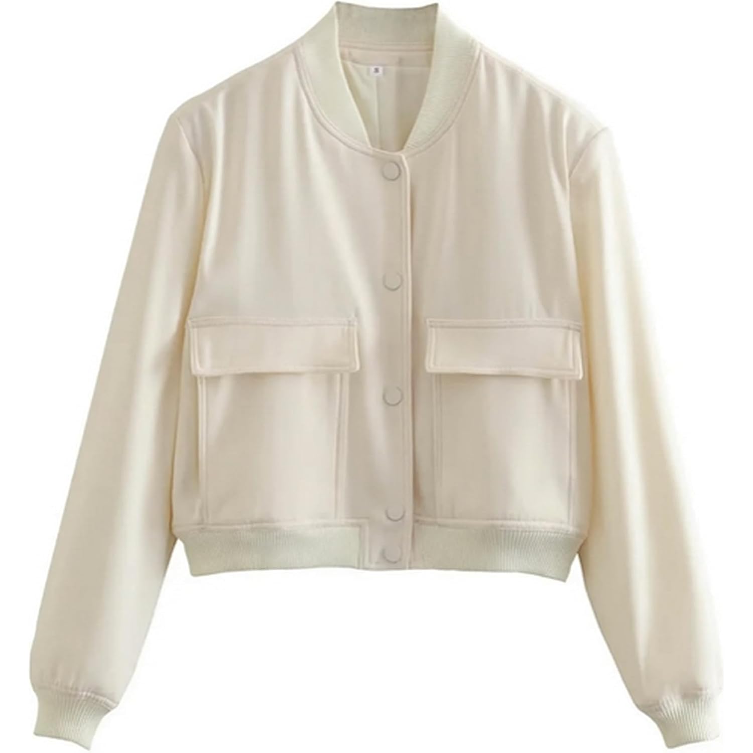 Womens Cropped Bomber Jacket Button Down Varsity Jackets Shackets With Pockets