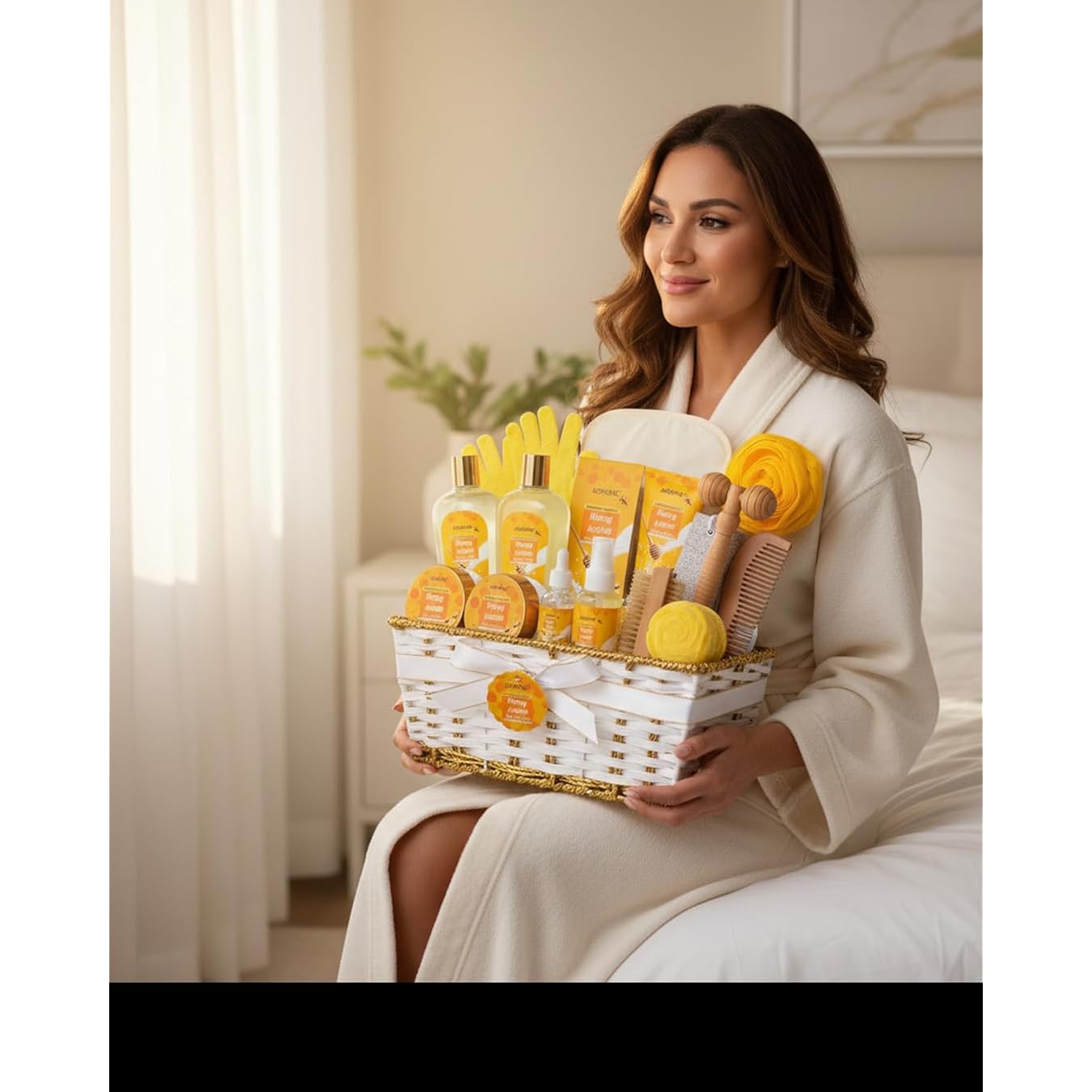 17-Piece Mothers Day Gifts For Women & Men, Almond Luxury Spa Gift Set Bath And Body Gift Basket Set Care Kit Face Skin Care Set, Bath & Body Care Set, Christmas, Valentines, Birthday, Anniversary
