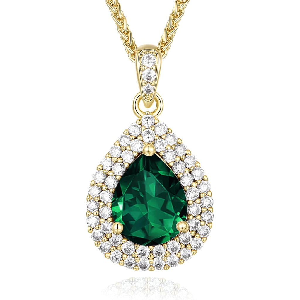 Birthday Gifts for Wife-18K Gold Plated Teardrop Birthstone Necklace- with Light-Up Gift Box,Anniversary Birthday Gifts for Women Her Wife Girlfriend Mom,Womens Jewelry