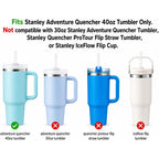 Replacement Straw Compatible With 40 Oz Stanley Quencher Tumbler, 12 Inch Extra Long Reusable Plastic Straws For 40 Oz Cup, Clear-6 Pack
