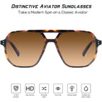 mosanana Oversized Aviator Sunglasses for Women and Men with Polarized Lens MS52243 C7-tortoise
