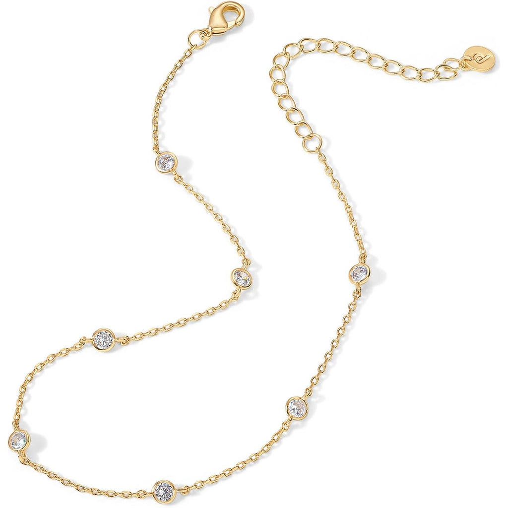 PAVOI 14K Gold Plated Anklet for Women - Trendy Link Chain Ankle Bracelet Summer Jewelry - Boho Dainty Anklets with Cubic Zirconia, Beaded, Evil Eye, Star, Station, Pearls Adjustable Gold Jewelry