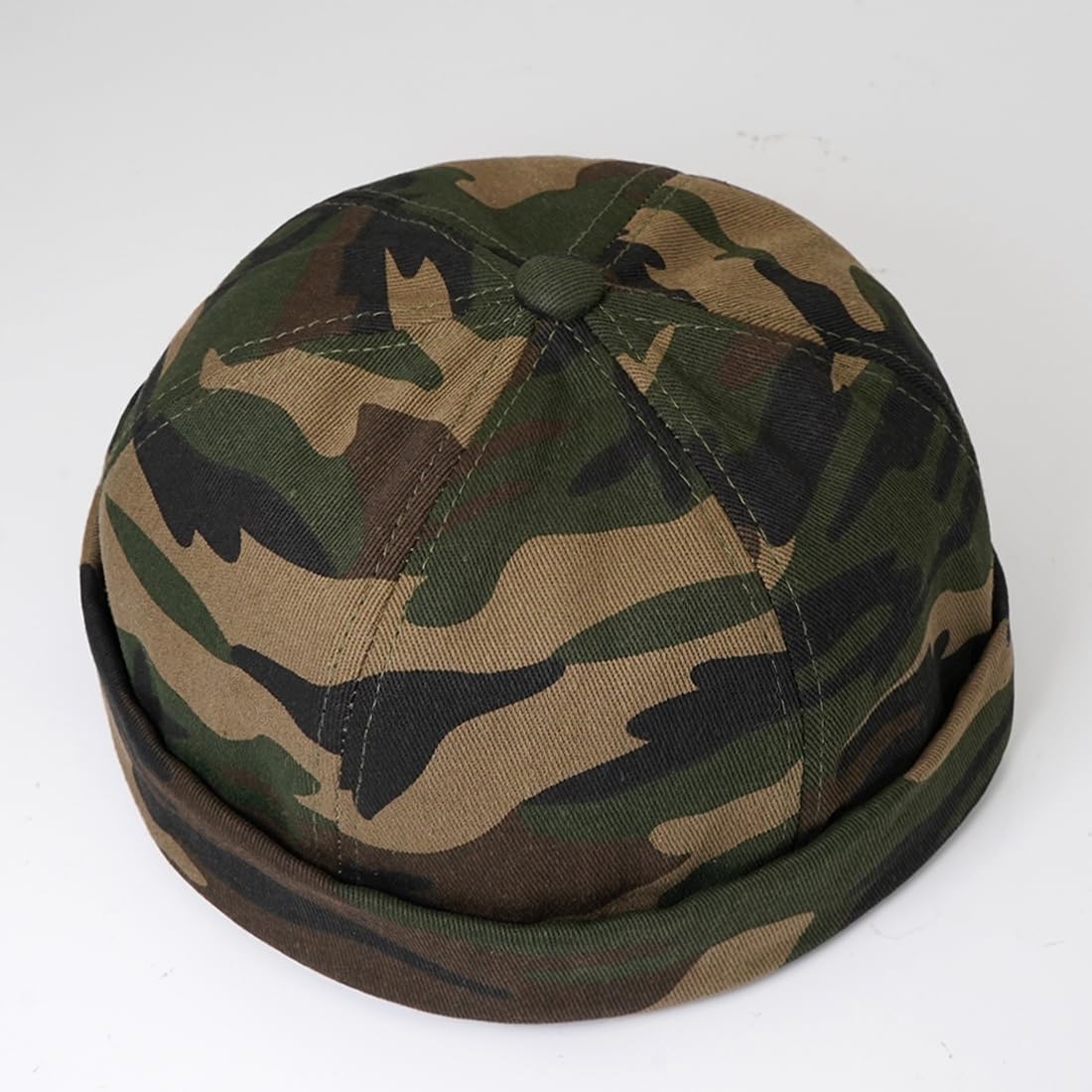 Dome Brimless Hats for Women Men Beanie Docker Cap Sailor Skull Cap Camo