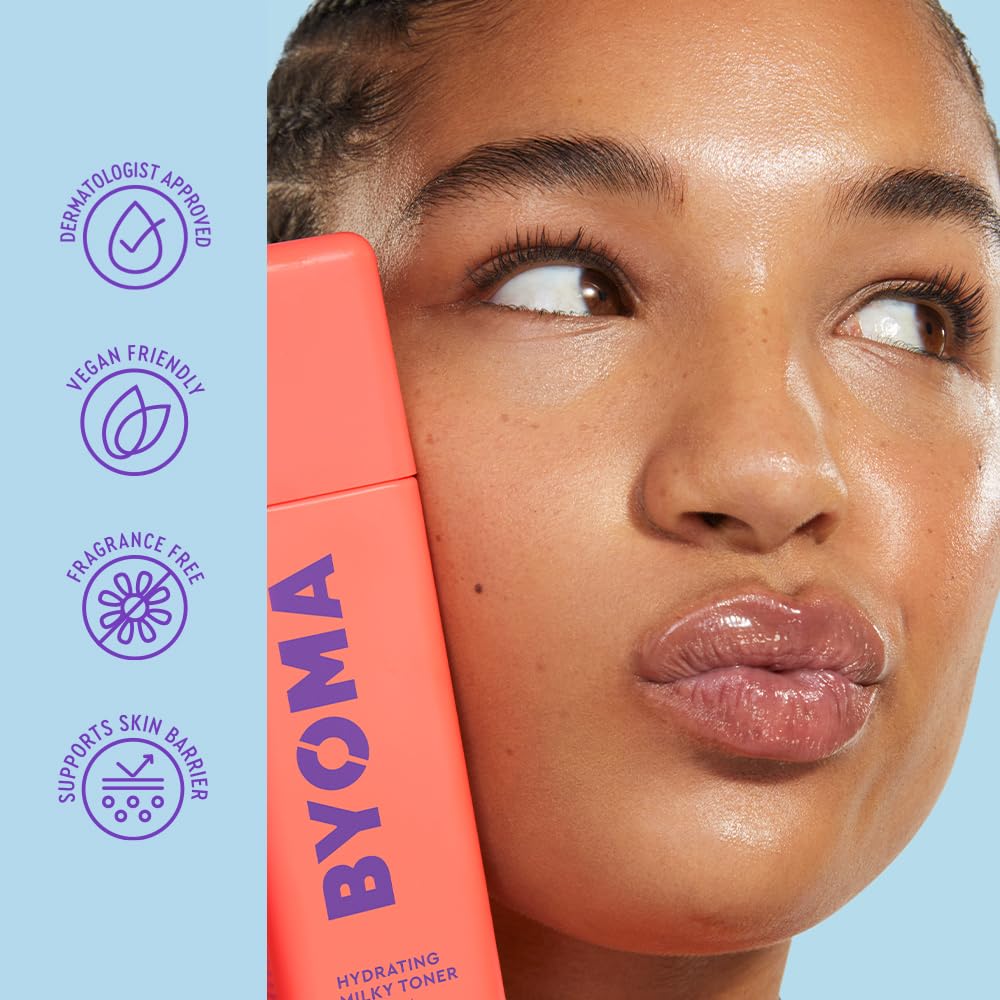 Byoma Hydrating Milky Toner - Dewy, Ultra Hydrating Toner For Face - Soothes Skin, Locks In Moisture, Reduces Redness - Barrier Repair - 5.07 Fl Oz