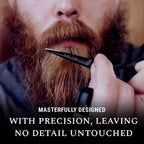 Ontaki Mustache Scissors - 5-Inch, Black - Bevel-Edge Precision & Beard Trimming Scissors - Complete Kit with Mustache Comb & Beard Comb