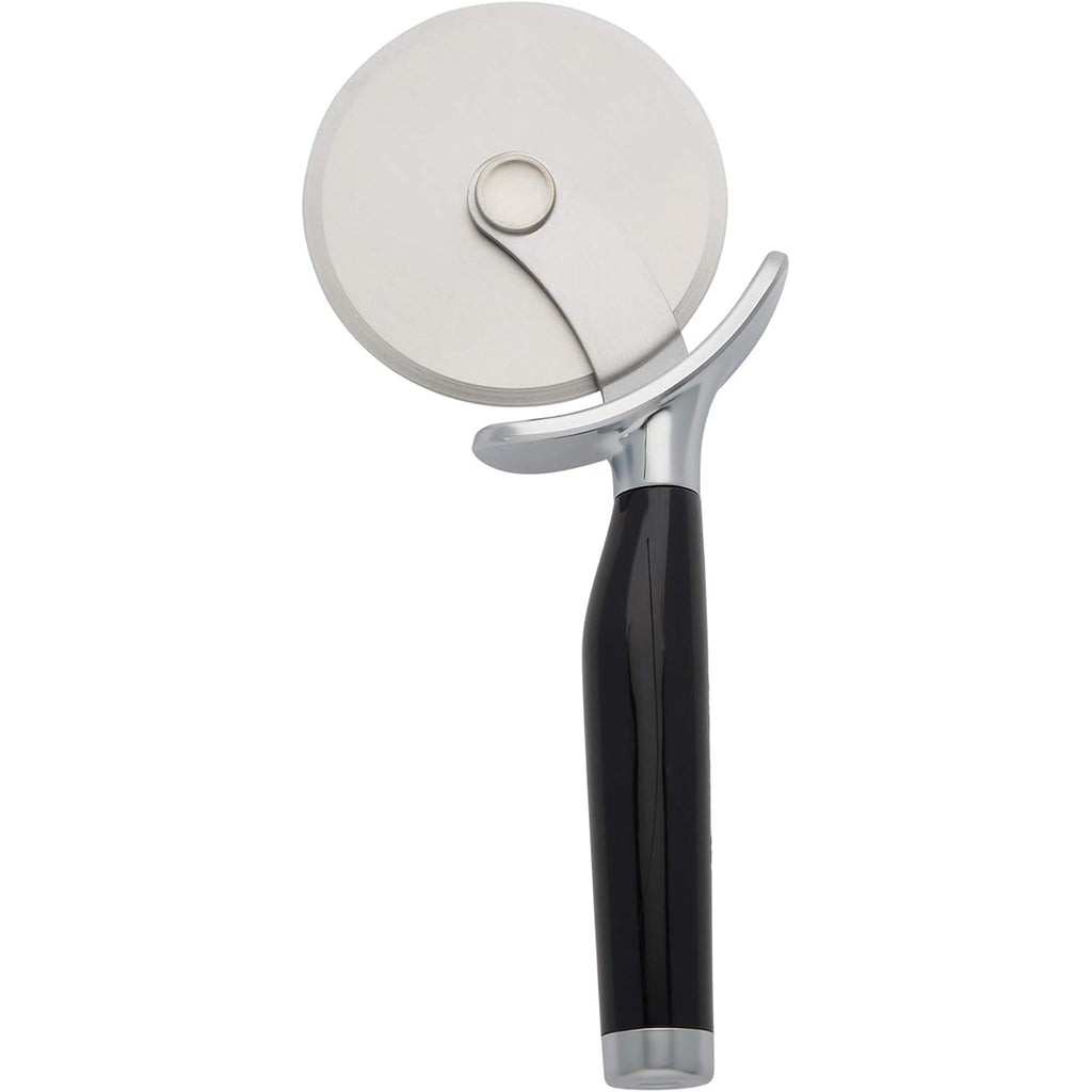 Kitchenaid Classic Pizza Wheel With Sharp Blade For Cutting Through Crusts, Pies And More, Built In Finger Guard For Safety And Comfort Grip To Protect Fingers, Dishwasher Safe, 9-Inch, Black