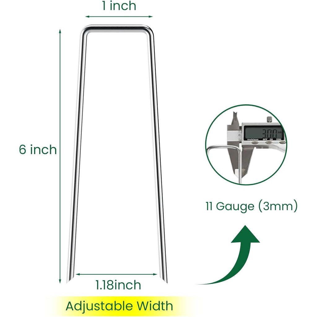 6 Inches Heavy Duty Galvanized Steel Garden Stakes Staples Securing Pegs For Securing Weed Fabric Landscape Fabric Netting Ground Sheets And Fleece, Christmas Decoration, Accessories (10, Silver)