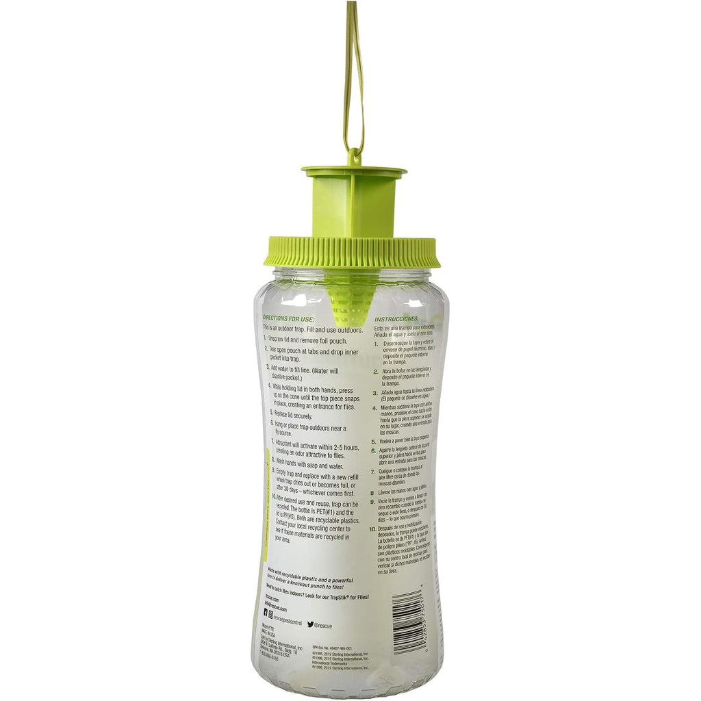 Rescue! Pop! Fly Trap – Large Reusable Fly Trap For Outdoor Use - 3 Pack