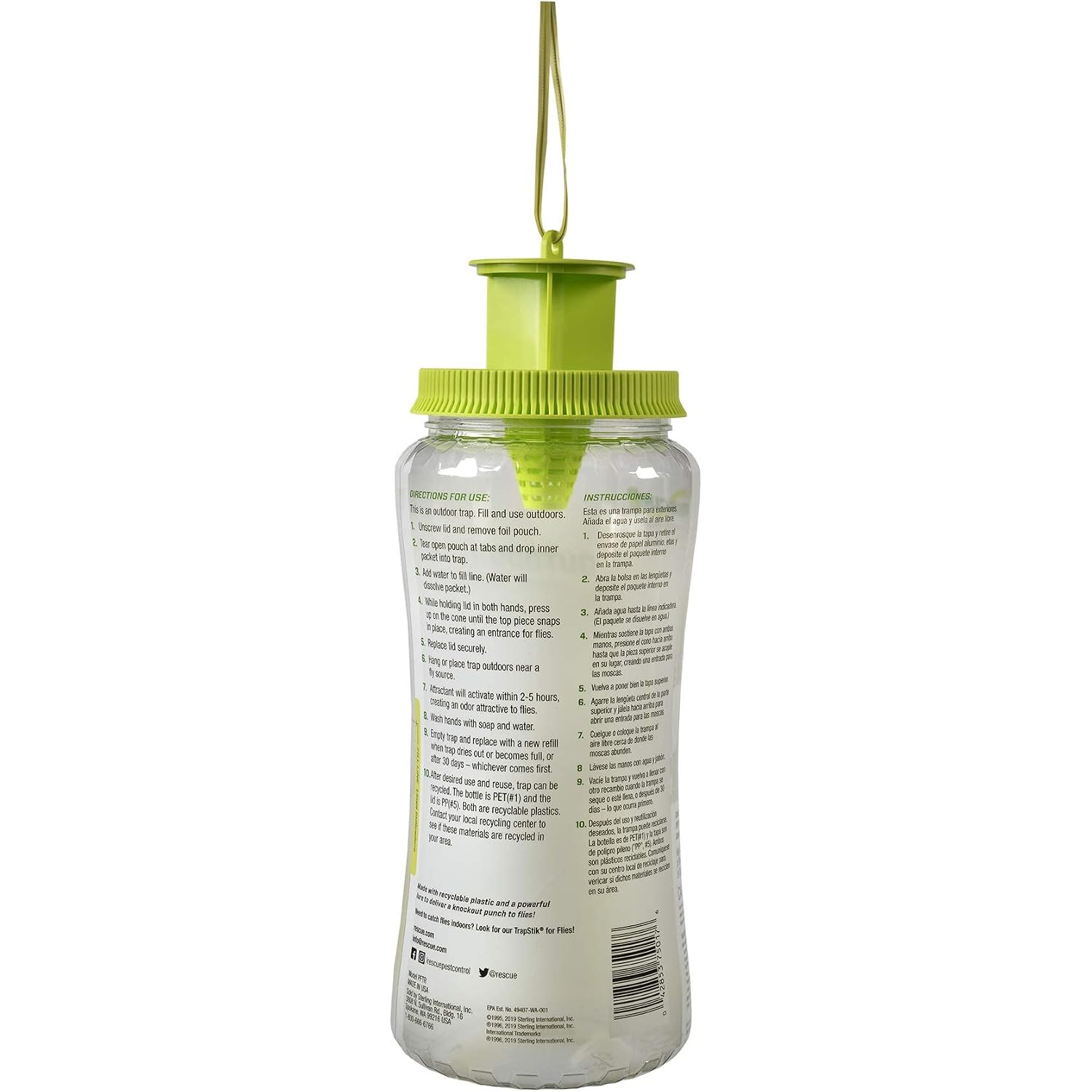 Rescue! Pop! Fly Trap – Large Reusable Fly Trap For Outdoor Use - 3 Pack