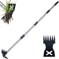 Nicofphy Weed Puller Tool With Long Handle - 60" Manual Weeder Remover Tool, 2 In 1 Hand Weed Rake And Garden Hoe For Gardening, Heavy Duty Uprooting Weeding Pull For Yard, Lawn, Patio And Garden