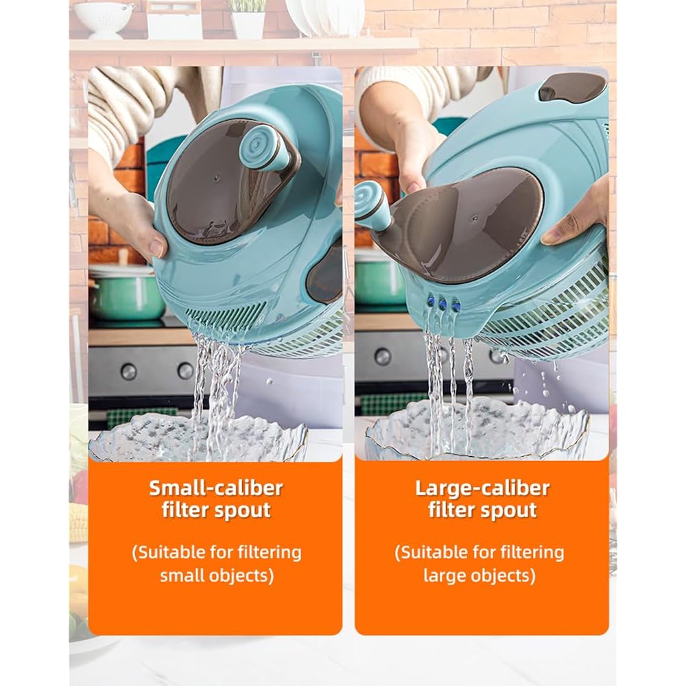 Brigii Salad Spinner, 4.24 Quart Lettuce Spinner With Double Drainage Holes, Salad Dryer For Washing, Spinning, And Draining Greens, Fruits, And Vegetables