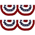 Flaglink 1.5X3Ft American Pleated Fan Flag Width Approx 90Cm - Us Patriotic Half Fan Bunting Flag 4 Pack