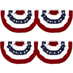 Flaglink 1.5X3Ft American Pleated Fan Flag Width Approx 90Cm - Us Patriotic Half Fan Bunting Flag 4 Pack