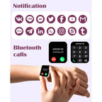 RUIMEN Smart Watches for Women Men (Answer/Make Calls) Compatible with iPhone/Android Phones, 1.85" HD Screen Fitness Tracker Heart Rate Monitor 100+ Sports Tracker Watch Waterproof (Pink)