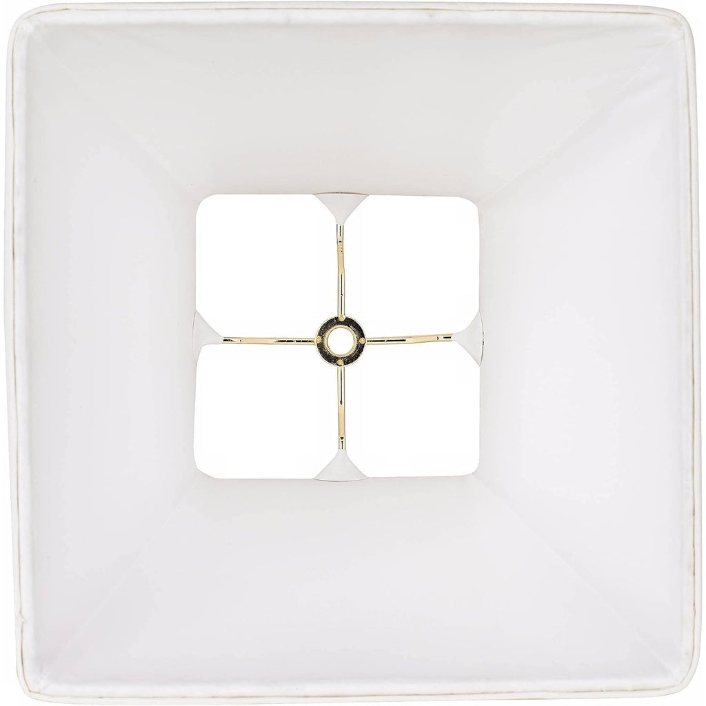 Set Of 2 Ivory Classic Medium Square Lamp Shade (Pre-Assembled) S 5.25" Top X 10" Bottom X 9" High (Spider) Replacement With Harp And Finial