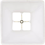 Set Of 2 Ivory Classic Medium Square Lamp Shade (Pre-Assembled) S 5.25" Top X 10" Bottom X 9" High (Spider) Replacement With Harp And Finial