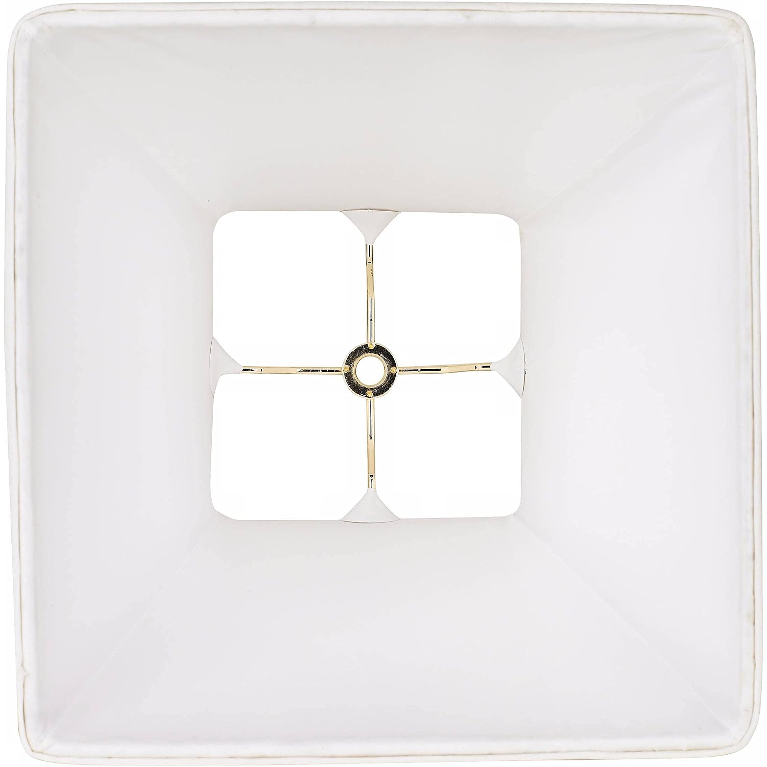Set Of 2 Ivory Classic Medium Square Lamp Shade (Pre-Assembled) S 5.25" Top X 10" Bottom X 9" High (Spider) Replacement With Harp And Finial