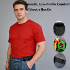 No Buckle Elastic Belt For Men And Women – Invisible Stretch Belt Fits Up To 72 Inches, Flat No-Bulge Buckle-Free Waistband Extender For Jeans And Pants-Selection Of Outdoor Workers（Brown-2 Pieces）