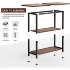 Sleeping Lamb Side Table For Living Room, 3-Tier End Table For Small Space With Wide Storage Tabletop, Rustic Brown Narrow Nightstand For Bedroom, Sofa Couch