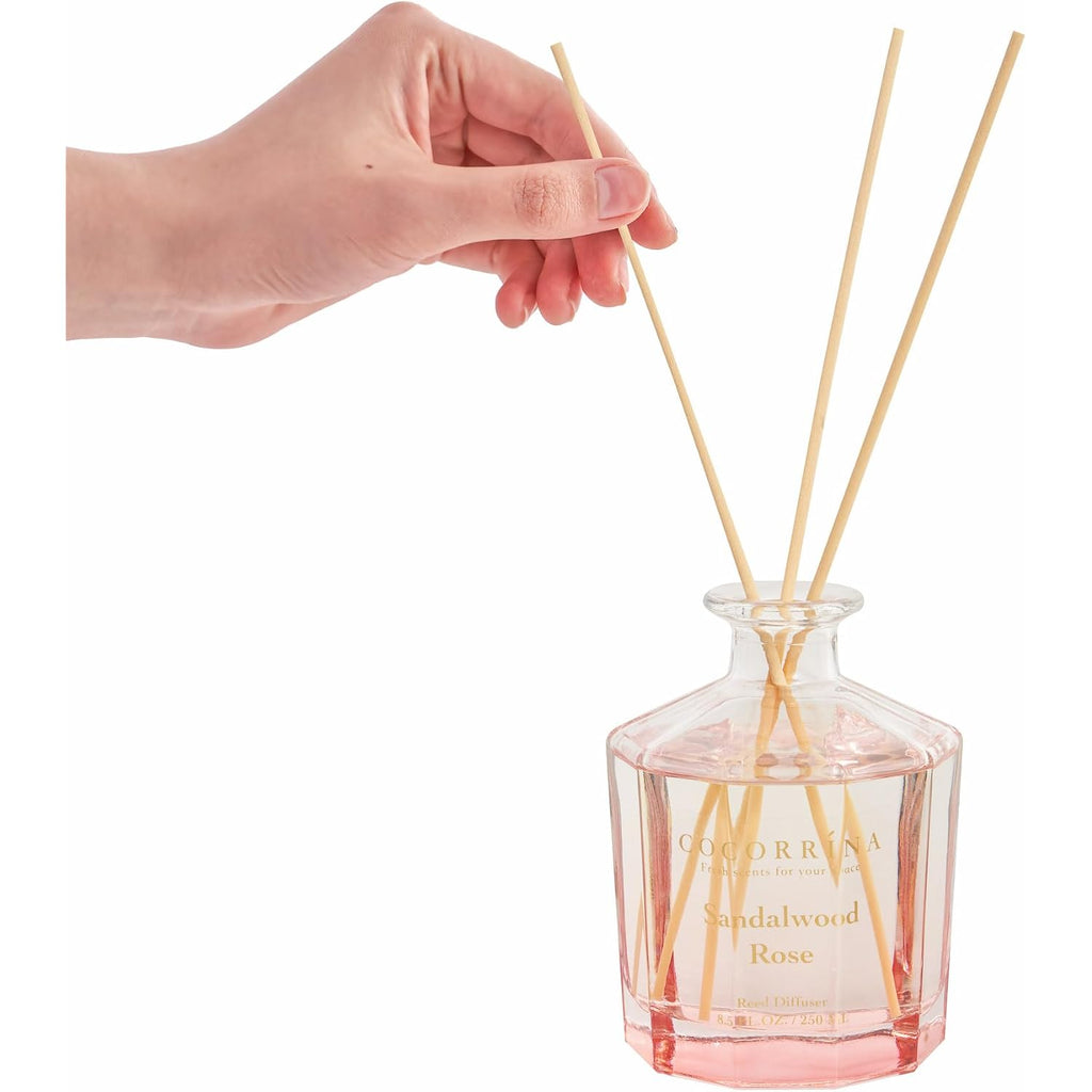 Reed Diffuser - Sandalwood Rose 8.5 Fl.Oz Flower Reed Diffuser Set With 8 Sticks, Home Fragrance Reed Diffuser For Home Bedroom Office Bathroom Shelf Decor (Master Collection)